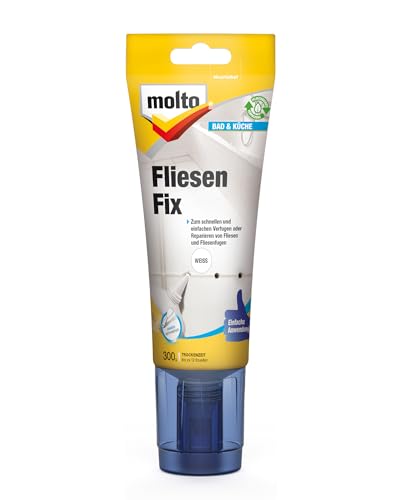 Molto Fliesen Fix, Zum Fugen und Reparieren von allen Fliesen im Innenbereich, Weiß, 300 g