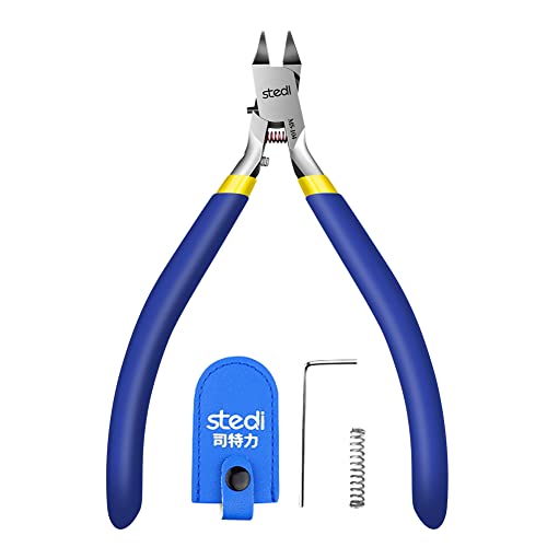 Stedi 4,7-Zoll-Modell-Zange, mit ultradünner einseitiger Schneide, blau | Blade Case Plastikmodell-Werkzeuge für die Reparatur und Instandsetzung von Gundam-Plastikmodellen