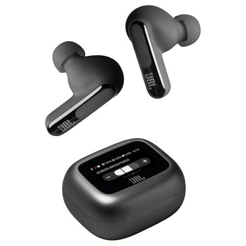 JBL Live Beam 3, Wireless Earbud-Kopfhörer mit Bluetooth, 48 Stunden Akkulaufzeit, True Adaptive Noise Cancelling und hochauflösendem JBL Signature Sound, IP55 wasserfest, mit Ohrstöpseln, Schwarz