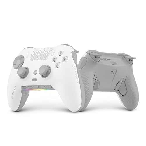 Scuf ENVISION PRO V2 (2025) Kabelloser Gaming-Controller nur für den PC – Anti-Drift-Daumenstifte – Fünf Wiederverwendbare G-Tasten – Wiederverwendbare Back-Paddles – Sofortauslöser – Weiß