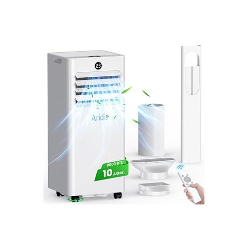 Klimaanlage Mobil 9000 BTU,4-in-1 Mobile Klimaanlage - LED Display&Fernbedienung,leise mobile klimaanlage mit einem Fenstermontagesatz,klimagerät mit abluftschlauch,Raumgröße bis 88m³(33㎡) Tragbare