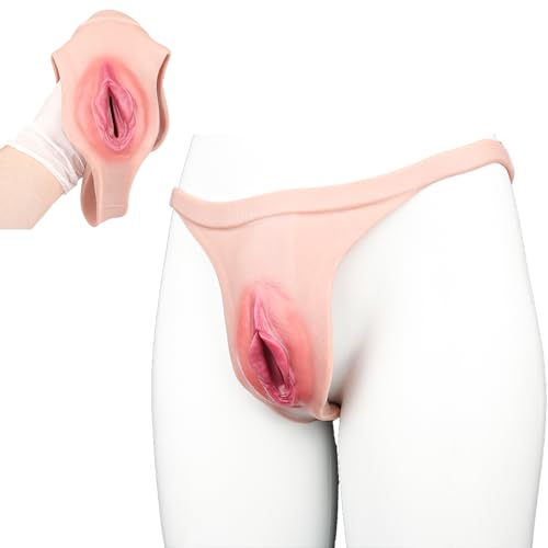 Realistischer Schamlippen Realistische Silikon-Vagina mit Einführbarem Kanal Tragbare Masturbationshose Crossdresser Drag Queen Silikon Vagina HöschenThong Briefs Einsetzbarer Hose Slip Fake Pussy