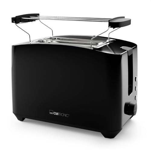 Clatronic® 2-Scheiben Toaster | Brötchenaufsatz | Auftaufunktion | Aufwärmfunktion | Liftfunktion | einstellbarer Bräunungsgrad | Krümelschublade | TA 3801 Schwarz