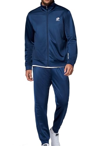 Lotto Trainingsanzug Herren blau Größe XL I Sportanzug Regular Fit aus 100% Polyester I Freizeitanzug mit elastischem Bund & praktischen Seitentaschen I Jogginganzug