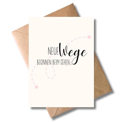 WBdesignz Scheidung Karte mit Umschlag - Mutmacherkarten “Neue Wege beginnen beim Gehen” Trennungskarten Ehe Beziehungskarten Trostkarten Ermutigungskarten (Din A6)