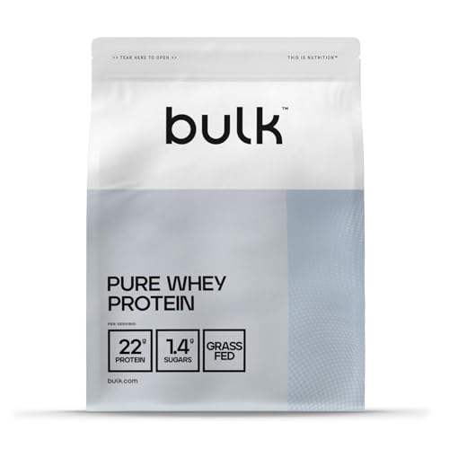 Bulk Pure Whey Protein Pulver | Vanille | 22g Protein & 5g BCAAs pro Portion | Whey Shake | Wenig Zucker | Unterstützt Muskelaufbau & Regeneration | Leicht mischbar | Vegetarisch | 1kg