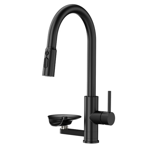 Ronvie Küchenarmatur mit herausziehbarem Sprüher & Tassenwascher, Glasspüler, Küchenspüle, Mischbatterie, 3-in-1 Einhebel-Wasserfall-Wasserhahn für Barspüle, Bauernhaus, Hauswirtschaft & Waschküche