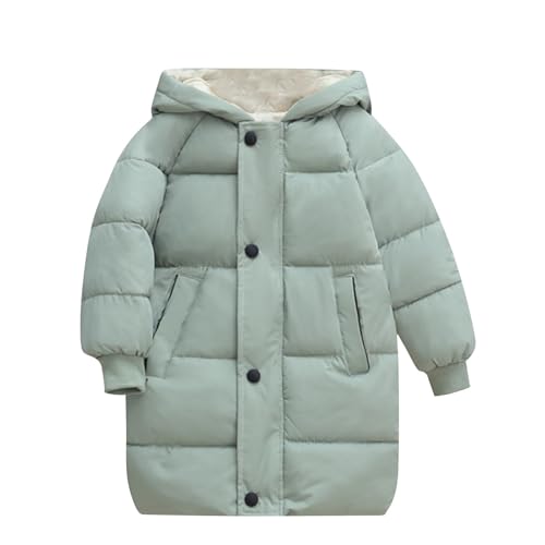 Generisch Kinder Mantel Mädchen Daunenjacken Einfarbig Steppjacke Warm Wintermantel Winddicht Outdoorjacke Classic Tops Casual Thermojacke Klamotten Bekleidung Grün, 4 Jahre