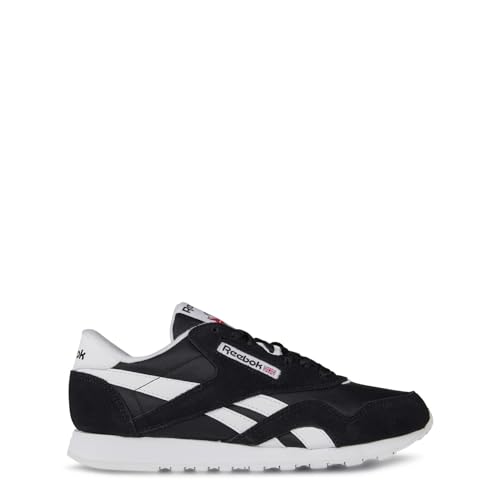 Reebok Cl Nylon Herren's Suede Toe Ortholite Lace Sneak Trainers (Schwarz-Weiss, EU 42)
