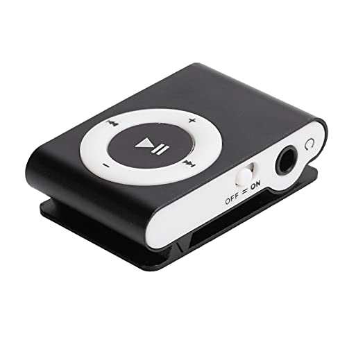 MP3-Musik-Player-Set, Tragbarer Digitaler Musik-Media-Player, MP3-BackClip-Player mit Kopfhörer und USB-Kabel, Leichter -MP3 (Schwarz)