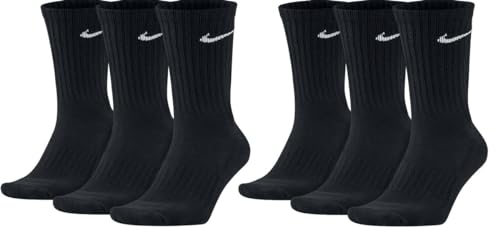 Nike Unisex Trainingssocken Everyday Cushioned Crew Socks SX7664 6 Paar, Größe:42-46, Artikel:-010 black