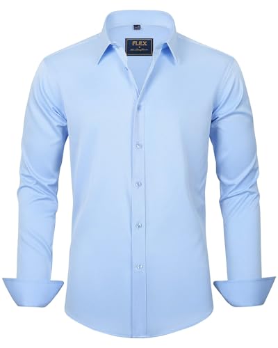 J.VER Hemd Herren Langarm Business Hemden Regular Fit Freizeithemd Männer Mordern Hochzeit,Hellblau,XL