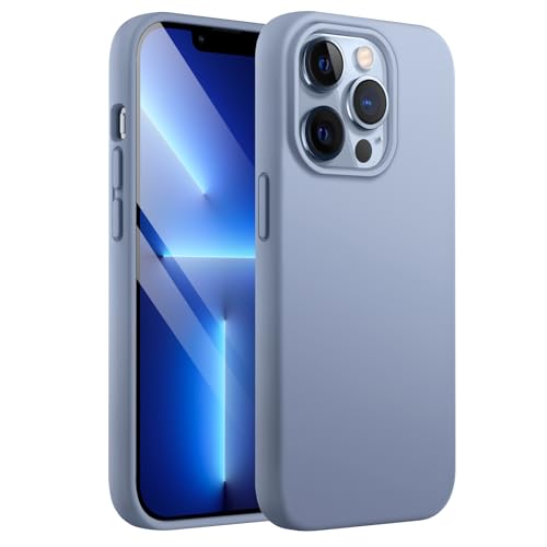 JETech Silikon Hülle für iPhone 13 Pro 6,1 Zoll, Ganzkörperschutz handyhülle mit Seidig-Weicher Berühren, Stoßfeste Hülle mit Mikrofaser-Futter (Sierrablau)