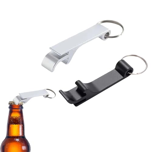 2 Stück Aluminium Flaschenöffner mit Schlüsselring – Leicht, robust & perfekt für Bier, Partys und unterweg