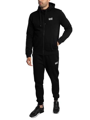 EA7 Herren Train Core Trainingsanzug Mit Kapuze Und Reißverschluss, Black, L