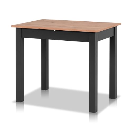 smart Esstisch 90x60 cm Asteiche, Küchentisch ausziehbar bis 130 cm, Esszimmertisch aus Holzwerkstoff inkl. erweiterbare Auszugsplatte, moderner Tisch für bis zu 6 Personen