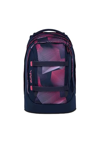 Satch Pack Schulrucksack ab 5. Klasse ergonomisch 30L Stauraum standfest Organisationstalent Seismic Pink - Dunkelblau