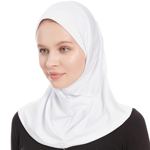 Ayisah Hijab Kopftuch Damen Muslimisch - Weiß Instant Kopftuch - Ready To Wear Schal - One Piece Amira Hijab Schal - Kopftücher Für Damen