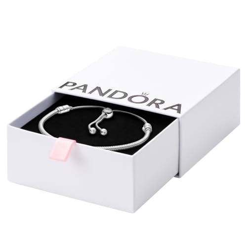 PANDORA Moments Schiebeverschluss Schlangen-Gliederarmband aus Sterling-Silber, Moments Collection, Größe: 28, 599652C01-2
