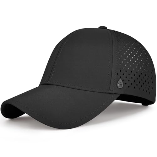 AOPREL Baseball Cap Herren Damen, Wasserdicht Basecap, Atmungsaktivem UV-Schutz Baseball Kappe für Outdoor-Aktivitäten, Golf, Tennis (DE/NL/SE/PL, Alphanumerisch, Einheitsgröße, Schwarz)