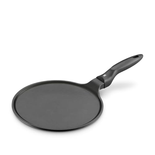 WMF Devil Crepe Pfanne Induktion 27 cm, Crepes Pfanne, Pfannkuchenpfanne mit Teigverteiler und Holzschaufel, Aluguss beschichtet
