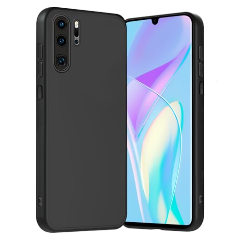 Handyhülle für Huawei P30 Pro Hülle mit Kameraschutz, Stoßfest Kratzfest, Extrem Haltbarkeit Fallschutz Schutzhülle, Anti-Rutsch, Anti-Fingerabdruck, Unterstützt kabelloses Laden P30 Pro Case, Schwarz