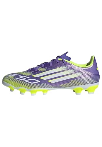 adidas Unisex F50 League Multi Ground Football Boots, Purple Rush/FTWR White/Lucid Lemon, 46 EU