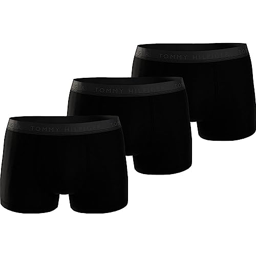 Tommy Hilfiger Herren 3er Pack Boxershorts Trunks mit Stretch, Schwarz (Black/ Black/ Black), XL