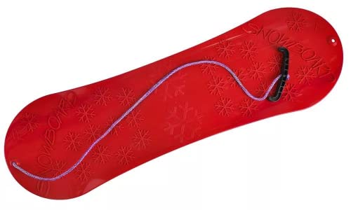 Snowboard FÜR Kinder Schlitten Board 77cm Kunststoff mit Seilgriff Plastik (Rot)
