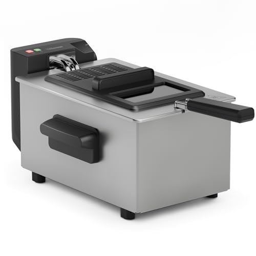 Tristar Fritteuse, 3 Liter, Cool Zone Technologie, Verstellbarer Thermostat bis 190°C, Spülmaschinenfeste Teile, Sichtfenster, Kabelaufbewahrung, Überhitzungsschutz, Kompaktes Design, FR-9327