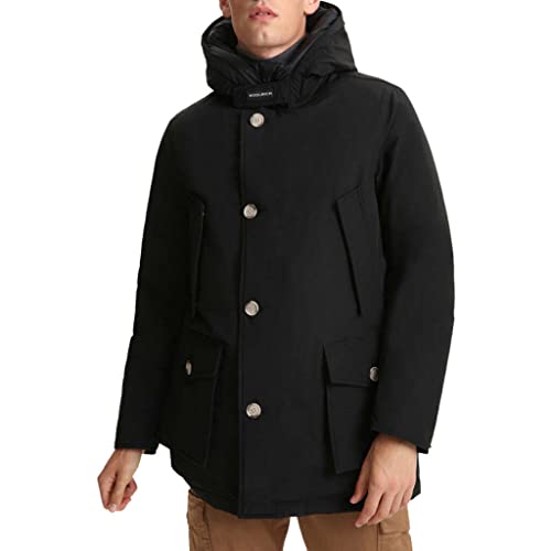 WOOLRICH Jacke mit Kapuze Arctic Parka NF Blau Baumwolle Herren, Schwarz , S