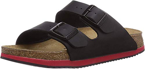 Birkenstock Sandale Arizona, Superlauf, Birko-Flor, schwarz, schmal, Größe 38 1018223-38 (Pantolette Schuh Halbschuh Latsche Zweischnaller Berufsschuh Schuhe Birki Arizona Slipper Pantoffel)