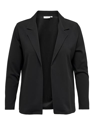 ONLY CARMAKOMA Damen Blazer Große Übergröße | Business Cardigan Strickjacke | Plus Size Basic CARSANIA, Farben:Schwarz, Größe:46-48