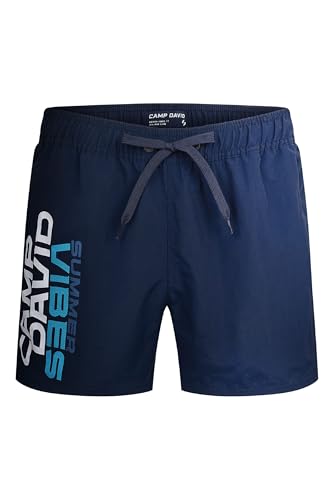 Camp David Herren Badehose mit Logo Print Blue Navy, L