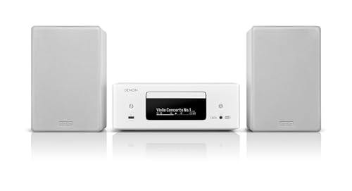 Denon CEOL N-12DAB HiFi-Komplettsystem mit Lautsprechern - Weiß | Bluetooth CD-Player, DAB+/UKW-Radio, HDMI ARC, Musikstreaming, HEOS Multiroom, WLAN, AirPlay 2, Optische TV-Eingänge 2