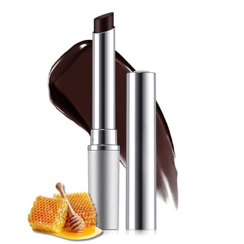 Honey Lipstick, Black Honey Lipstick for Dry Lips Moisturising Lippenbalsam Natural Dark Cherry Color Lippenstift für sehr trockene Lippen Hydrating Tinted Balm for Daily Lip Care Makeup (# Black)