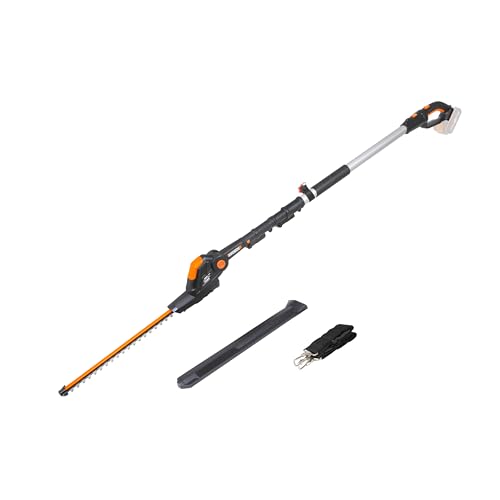 WORX WG252E.9 Akku Teleskop Heckenschere, 1340 /min, 45cm Schnittbreite, 10-Fach Verstellbarer Teleskopstiel bis 3,20 Meter Höhe, PowerShare kompatibel (Ohne Akku & Ladegerät)