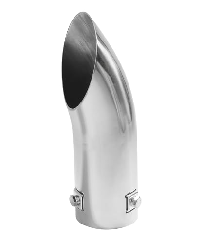 Flaconi Autoauspuff Endrohr,Auspuff Endrohr,Auto Auspuff Endrohr,Auspuffblende Gebogen,Auspuffrohr aus Edelstahl,Auspuffrohr,Passend für Autoauspuffanlagen mit Einem Durchmesser von 30 mm bis 55 mm