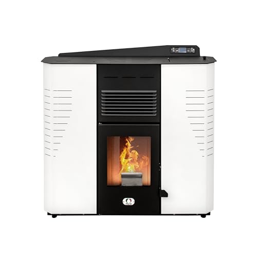 STUFE A PELLET ITALIA Marmolada 14 KW WiFi | Pelletöfen Effizienz 92% Heizt 130m² Autonomie 19 Std WiFi-Steuerung Programmierbar 5 Geschwindigkeiten und Kräfte Kompaktes Design 24 M Garantie Weiß