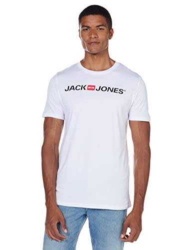 JACK & JONES Herren Rundhals T-Shirt JJECORP Logo - Slim Fit Plussize XXL-8XL, Größe:7XL, Farbe:White 12184987