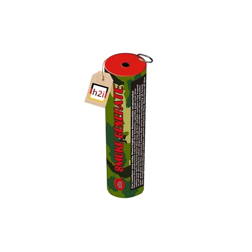 h2i Rauchgenerator mit Reißzünder| 1 Stück | Rot | +/- 180 sec | Rauch Vulkan Fontäne | Rauchtopf Rauchgenerator Rauchbombe | dichter kräftiger Rauch | Ganzjahresfeuerwerk Kat T1/F1