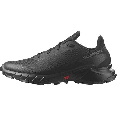 Salomon Alphacross 5 Herren Trail-Laufschuhe, Starker Grip, Anhaltender Komfort, Vielseitige Performance, Black, 44 2/3