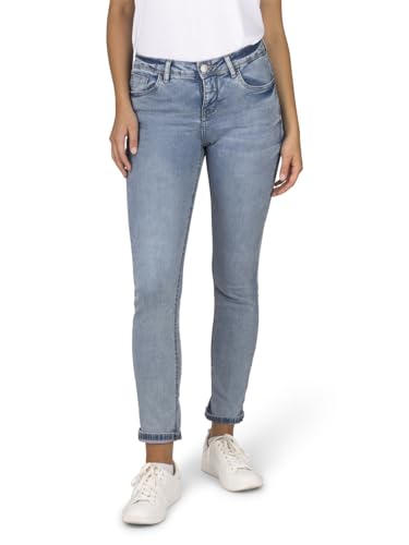 DENIMFY Jeans Damen lang Stretch Slim Fit Mid Waist DFElla Jeanshose Baumwolle Denim Blau M, Größe:M, Farben:Light Blue Denim (L177)