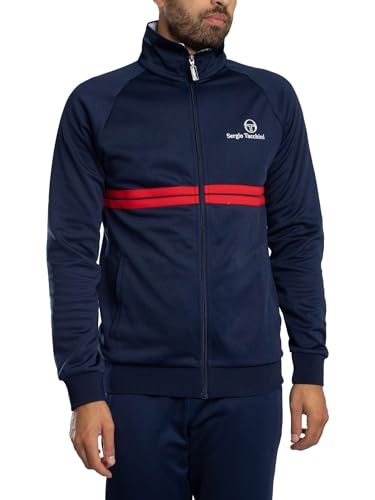 Sergio Tacchini Herren Neue Dallas Trainingsjacke, Maritime Blue/White/Adrenaline Rush, M