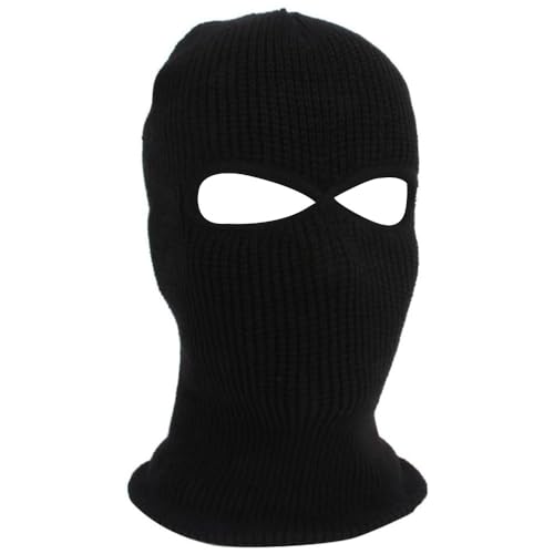 Voarge Gestrickte Skimaske Winter Sturmhaube mit 2 Löchern Ski Gesichtsabdeckung für Winter, Outdoor, Sport
