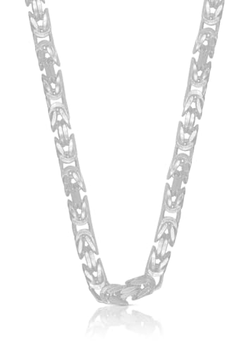 MUAU Schmuck Collier Königskette Silber 925, 4.9mm, 55cm Premium Echtschmuck für Damen und Herren
