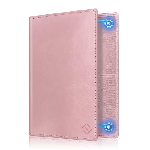 FINTIE KFZ Fahrzeugschein Hülle und Versicherungshalter- Magnetverschluss Auto Organizer für das Handschuhfach im, Scheckkarten Schutzhülle Kartenhülle mit Premium Kunstleder, Rosa