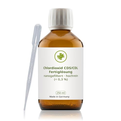 vitalundfitmit100 Chlordioxid Lösung 0,3% CDL/CDs, 250 ml Braunglas mit HDPE-Pipette