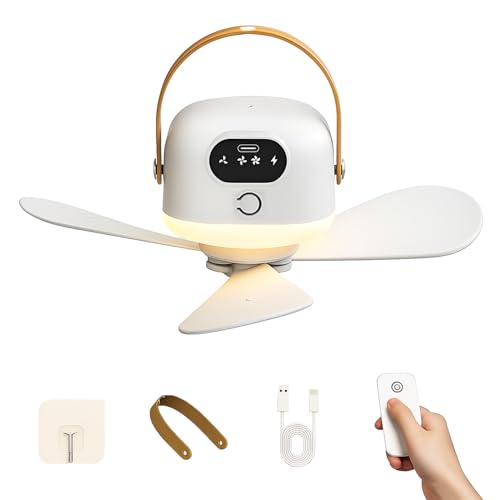 Deckenventilator mit Beleuchtung,Silent Deckenventilator Lampe,Lampe mit Ventilator,Ceiling Fan with Light,kleine elektrische Ventilatorlampe für kleine Räume, Schlafzimmer, Zuhause, Büro