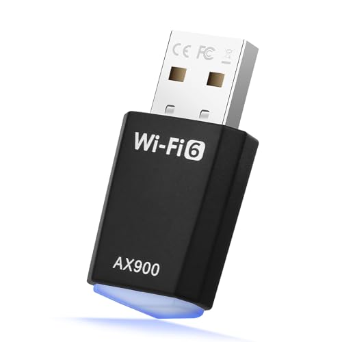 USB WLAN Stick für PC WLAN USB Stick Internet Empfänger WiFi Adapter Dongle AX900 WiFi 6 Dual Band 5GHz/2.4GHz mit Eingebautem Treiber für Desktop Laptop Kompatibel mit Windows 7/10/11